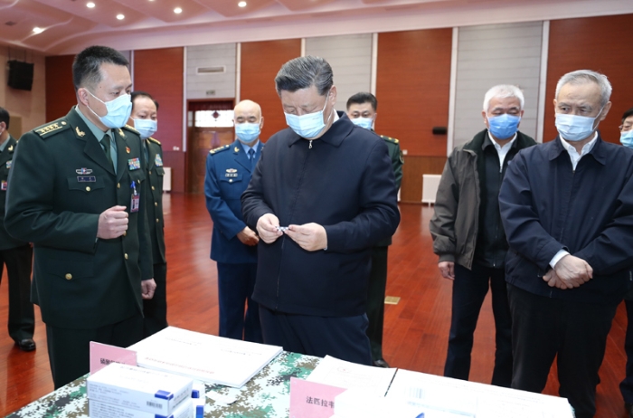 3月2日，中共中央总书记、国家主席、中央军委主席习近平在北京考察新冠肺炎防控科研攻关工作。